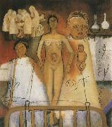 Frida Kahlo Kahlo and Caesarean operation oil painting